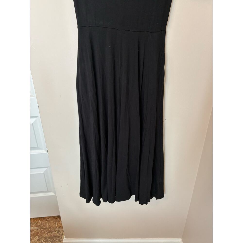 REFORMATION Jeans Lilian Midi Dress Black Jersey Stretch Swing Sz M Black Dress - Picture 5 of 8